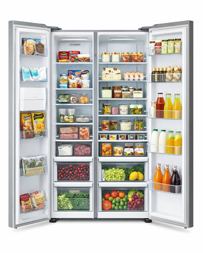 ثلاجة هايسينس بابين  - 508 لتر - لون سلفر  - +A - موديل RS670N4ASU1