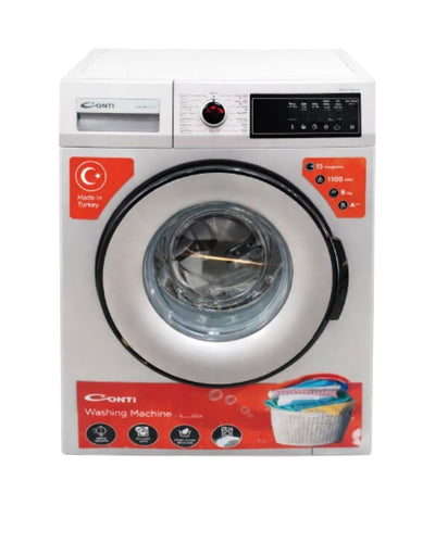 غسالة  ملابس  كونتي  -  8 كيلو  -  15 برنامج  -  لون سلفر  +++A  موديل : WMS81232